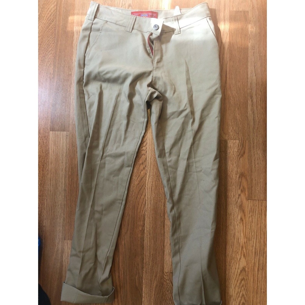 DICKIES Womens Size 8 Beige Tan Chino Classic Skinny Work Pants